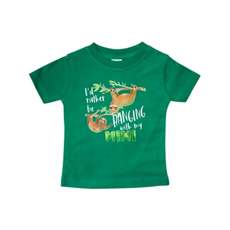 

Inktastic Id Rather Be Hanging with my Mimi- Cute Sloths Gift Baby Boy or Baby Girl T-Shirt
