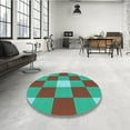 thumbnail image 4 of Ahgly Company Machine Washable Indoor Rectangle Transitional Turquoise Green Area Rugs, 7' x 9', 4 of 7