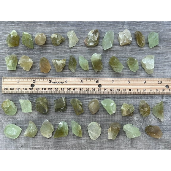 WHOLESALE Calcite Green Rough Natural Stones Small, Raw Calcite Crystals (Green Calcite, 0.25 Pound)