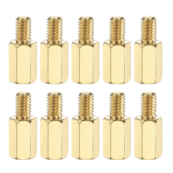 Male to Female Thread Spacer Screws M4 x 10mm   6mm Brass Hex Standoff PCB Motherboard Spacer Screw Nut 10 Pcs