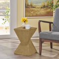 thumbnail image 2 of Hourglass Sculptural Side Table - Light Natural Magnesium Oxide Accent Table, 2 of 10