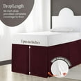thumbnail image 3 of 56 Inch Drop Twin XL Size Dorm Bed Wine Solid Bed Skirt Lightweight Pleated Pattern Split Corner Premium Hotal Quality With Flexible Elastic & Fade Resistent, 3 of 6