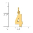 thumbnail image 2 of 14k Yellow Gold Casted Small Polished Number 4 Charm, 2 of 3
