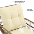 thumbnail image 5 of Asofer 3-PCS Outdoor Patio Furniture Set, Wicker Bistro Conversation Set with Cushion for Backyard, Poolside, Deck, Porch, Beige, 5 of 6
