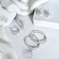 thumbnail image 2 of JeenMata Paquete Múltiple de 3 Pares de Aretes Juego de Aretes Tipo Botón, Tipo Aro y Tipo Huggie Brillantes Chapados en Oro Blanco; Packs de Aretes Variados para Mujeres; Joyas para Uso Diario, 2 of 8
