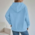 thumbnail image 7 of SYMOID Womens Blue Oversized Half-Zip Hoodie - 100% Polyester, Kanga Pocket, S-XXXL, Wrinkle-Resistant, Casual Daily Wear,Size S, 7 of 7