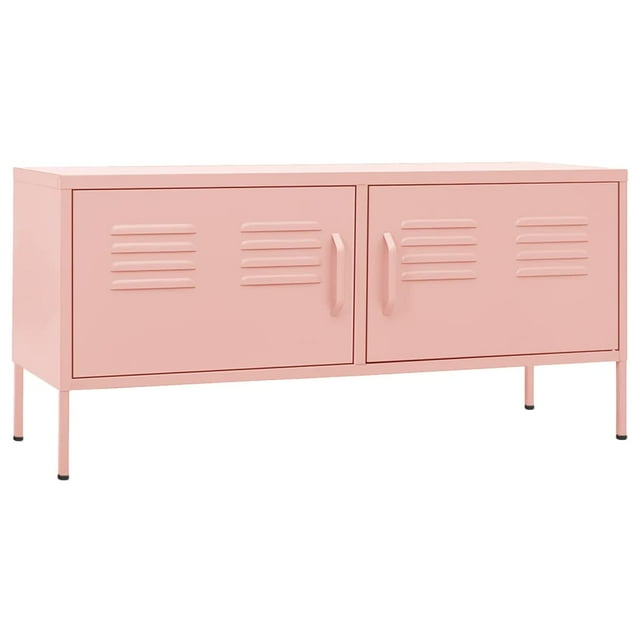 vidaXL Meuble TV Rose 105x35x50 cm Acier