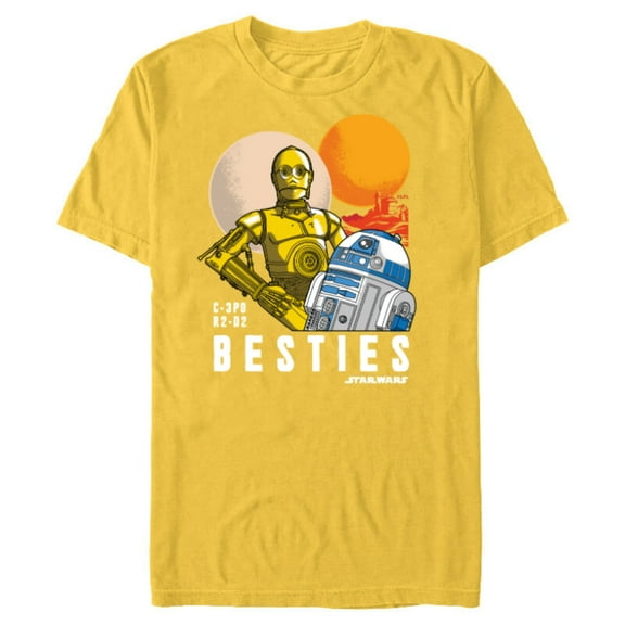 Star Wars C-3PO and R2-D2 Tatooine Droid Besties - Short Sleeve Blended T-Shirt for Adults - Customized-Yellow
