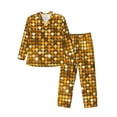 thumbnail image 1 of Fotbe Bright Shiny Golden Pijama de Hombre con Estampado de Manga Larga, Conjunto de 2 Piezas, Ropa de Dormir Suave y Cómoda con Bolsillos-X-Large, 1 of 7