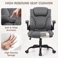thumbnail image 4 of COOLHUT Leather Office Chair, Big and Tall Office Chair 400LBS Wide Seat Ergonomic Computer Desk Chair High Back Executive Leather Chair Adjustable Task Chair Lumbar Back, Dark Gray, 4 of 9