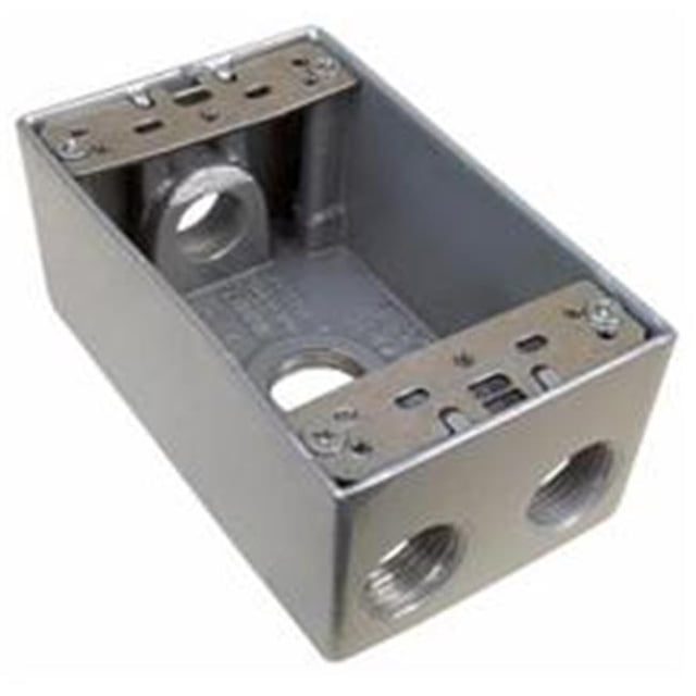 Morris Products 36030 Weatherproof Boxes - One Gang 18 Cubic Inch Capacity - 4 Outlet Holes 0.5 In. Gray
