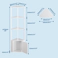 thumbnail image 3 of QinaQin Repisa esquinera de 5 niveles y 57 pulgadas, con estructura metálica y repisas de madera, ideal para sala, cocina, baño o recámara, 3 of 8