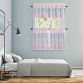 thumbnail image 5 of Colorful Stripe Kitchen Curtains Sets for Windows 36 Inch Length, Modern Pink Purple Blue Vertical Striped Rod Pocket Window Treatments Tier Curtains and Valances Set for Bedroom/Bathroom, 5 of 8