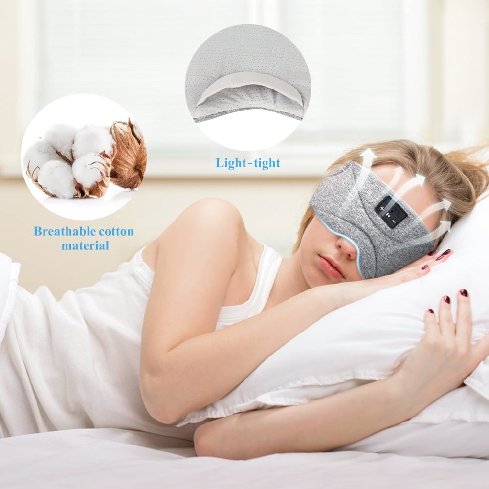 Sleep Headphones, 3D Sleep Mask Bluetooth Wireless Music Eye Mask for Side Sleepers, Sleep Mask with Bluetooth Headphones, Ultra-Thin Stereo Speakers, Gift for Men Women