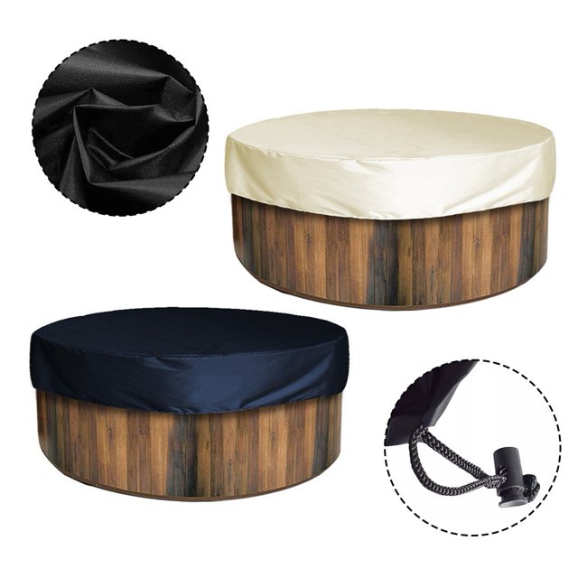 Round Bath Cover Top Protector Spa Dustproof Waterproof Fabric For Beige 200X30Cm Shenzhuyue