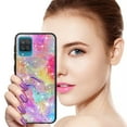 thumbnail image 6 of TJS Phone Case for Samsung Galaxy A12, with [Tempered Glass Screen Protector] Shiny Chrome Flake Glitter Full Body Rubber Bumper Drop Protector Cover (Rainbow), 6 of 7