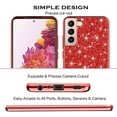 thumbnail image 6 of Compatible with Samsung S22 Case Glitter Shockproof, for Samsung Galaxy S22 Phone Case Bling Sparkly Soft TPU and PC Silicone Shiny Girl Women Thin Protective Cover (Red), 6 of 14