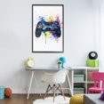 thumbnail image 3 of Stupell Industries Contemporary Colorful Gaming Controller Splatter Black Framed Giclee Art, 20 x 30, by Creative Studio, 3 of 8