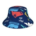 thumbnail image 3 of Daiia Colorful Excavator Pattern Bucket Hat - Trendy Cotton Sun Hat for Beach, Golf, Fishing - Fun Outdoor Vacation Boonie for Men and Women, 3 of 9