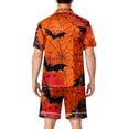 thumbnail image 4 of DORKASM Halloween Matching Pajamas for Men Pj Sets Bat Pumpkin Print Button Down Sleepwear Red M, 4 of 4