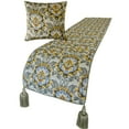 thumbnail image 3 of The HomeCentric King / Queen / Twin Grey Decorative Twin 53"x18" Bed Runner WITH Pillow Cover, Quilted, Damask & Tassels Bed Scarf on Jacquard fabric - Damask Blaze, 3 of 4