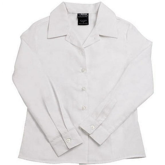 French Toast Uniform Girls Size 5 Long Sleeve Feminine Fit Point Collar Blouse, White