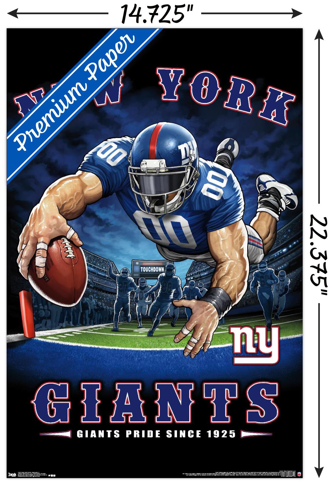 NFL New York Giants - End Zone 17 Wall Poster, 14.725" x 22.375" - image 3 of 5