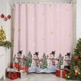 thumbnail image 3 of Pink Christmas Snowman Shower Curtain, Winter Xmas Tree Snowflakes Waterproof Fabric Shower Curtains with 12 Hooks, Bathroom Curtain Set for Bathroom Accessories Decor, 72 x 96 Inches, 3 of 9