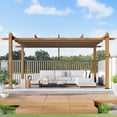 thumbnail image 2 of Studyset Outdoor Pergola, Heavy-Duty Aluminum Patio Pergolas and Gazebos Clearance with Retractable Canopy Sun Shade, UV-Resistant Metal Pergola for Existing Deck, Backyard Garden Porch, 2 of 8