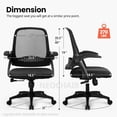 Neo Chair Adjustable Office Chair with Flipup Padded Armrest Ergonomic