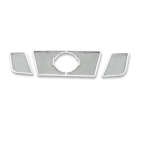 APS Compatible with Nissan Armada 2008-2015 with Logo Show Main Upper Stainless Steel Chrome Mesh Front Grill Grille Insert N76507T