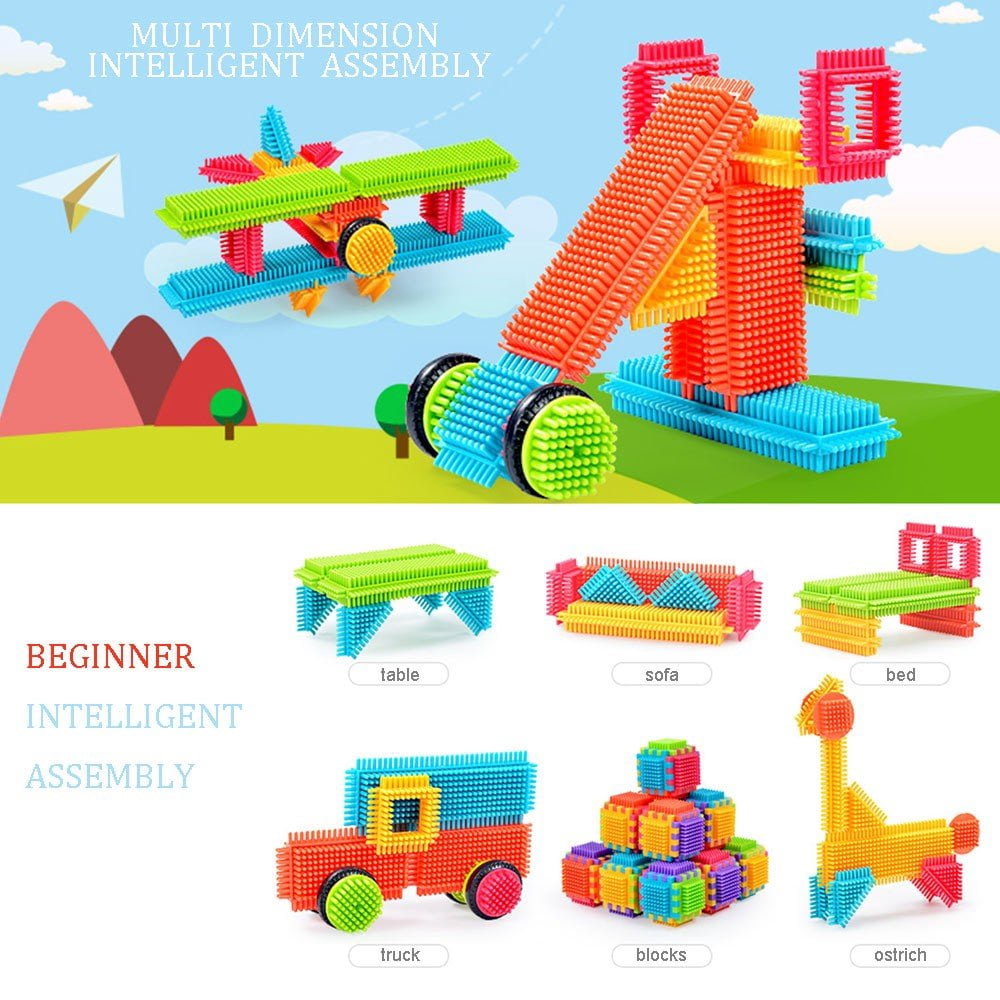 100 Pcs Bristle Shape Building Blocks Toy Set for toddlers Kids