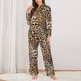 thumbnail image 2 of Pajama Sets for Women 2 Pcs, Colorful leopard print cool Button Down Long Sleeve Sleepwear Lounge PJ Sets, 2 of 6