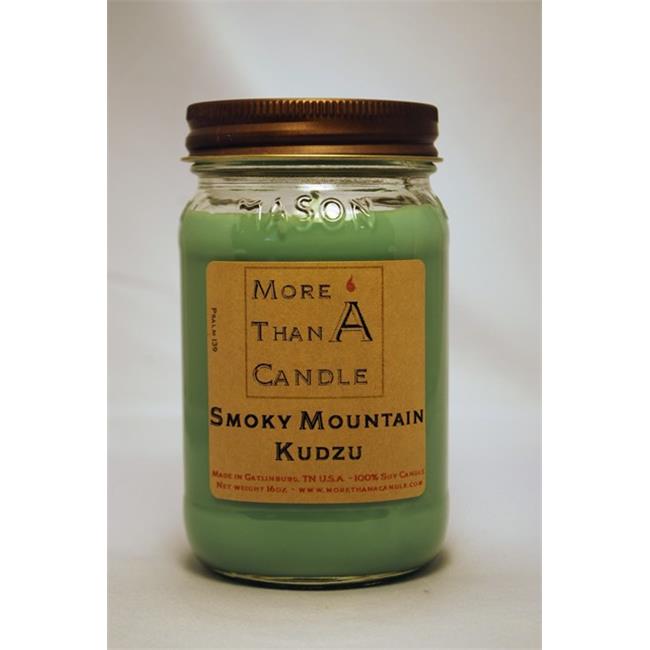 More Than A Candle SMK16M 16 oz Mason Jar Soy Candle, Smoky Mountain