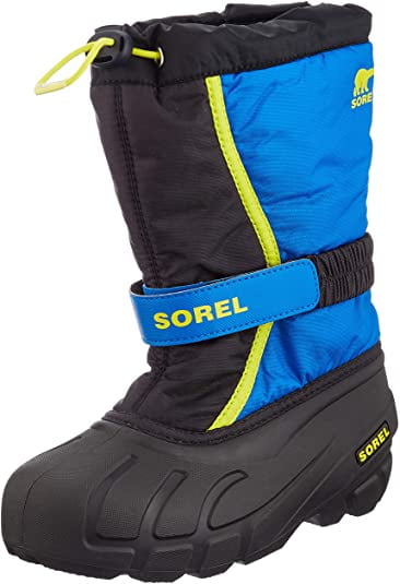 Sorel Boys Flurry Pull On Winter Boot Blk//Blu 5 Medium US