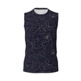 thumbnail image 6 of Lsque Copper-Gold Gloss Outline Peony Print Men's Cotton Blend Sleeveless Muscle Shirts (S-3XL)- Moisture Wicking, Odor Protection, UPF 30+,XX-Large, 6 of 8