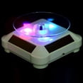 thumbnail image 3 of Solar Powered Rotary Display Stand Turn Table Changing Color Lights, Rotates Well Under Natural Light/ Indoor Light - Gold, 3 of 10
