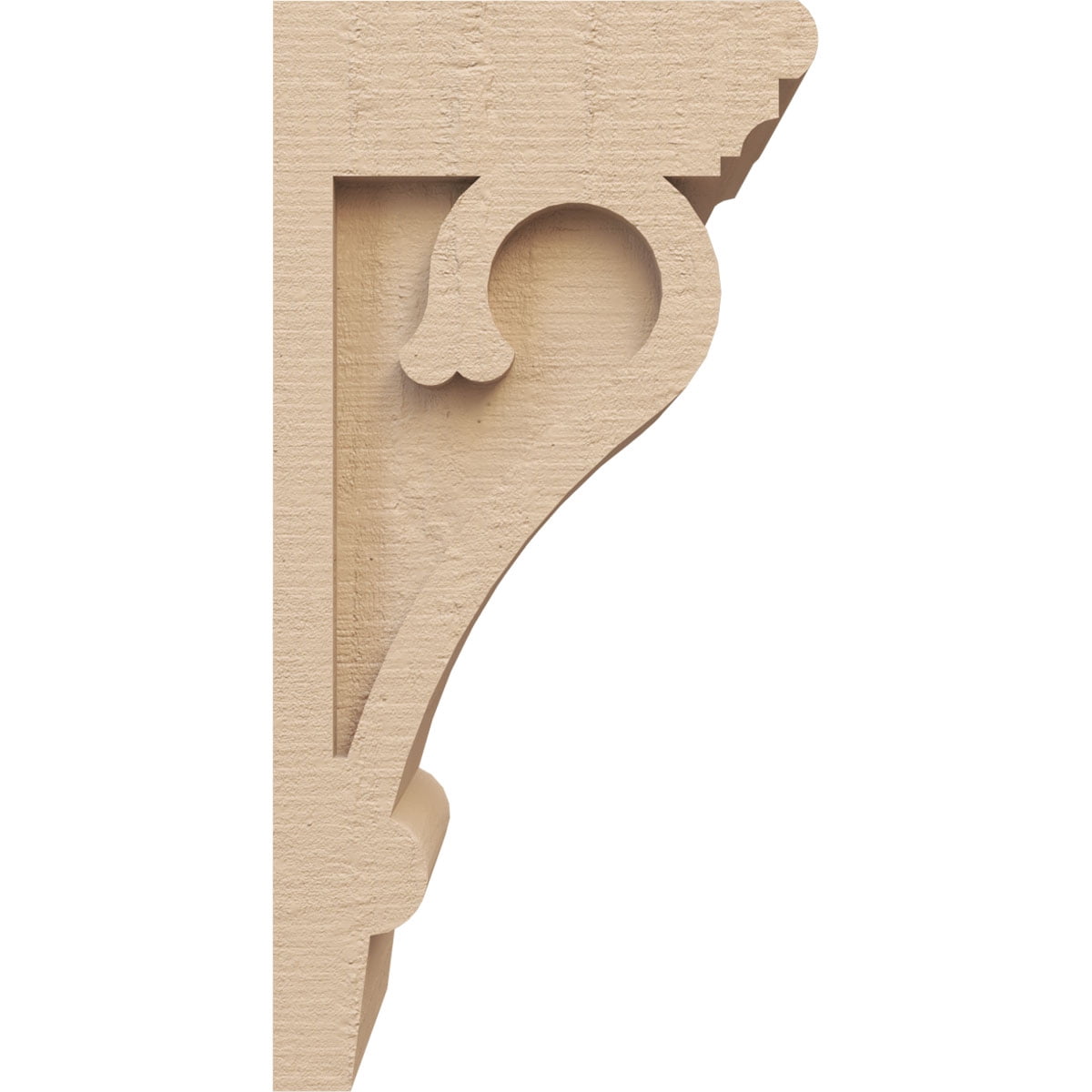 6"W x 6"D x 12"H Wide Mayflower Rough Cedar Woodgrain TimberThane Corbel, Primed Tan