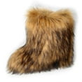 thumbnail image 5 of Women Fashion Warm Faux Raccoon Fur Boots For Winter Multicolors Snow Boots Ox Tendon Sole, 5 of 5