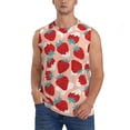 thumbnail image 1 of Fotbe Red Strawberry Men's Camiseta sin Mangas Estampada para Hombres, Playera Casual para Gimnasio, Entrenamiento, Playa-X-Large, 1 of 7