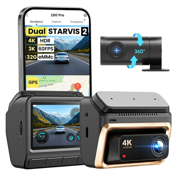 Dash Cam ddpai Z60 Pro 4K+1080P frontal y trasera de 3 pulgadas IPS