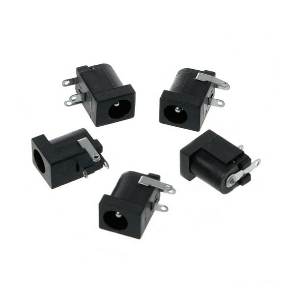 5 Pcs DC-005 Black for Power Socket Connector 5.5x2.1mm Barrel-Type PCB
