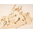 thumbnail image 2 of Giovanni Battista Tiepolo 14x11 Gold Ornate Wood Frame and Double Matted Museum Art Print Titled - Seated River God, Nymph with an Oar, and Putto (1696-1770), 2 of 4