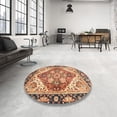 thumbnail image 3 of Ahgly Company Indoor Round Abstract Brown Red Persian Area Rugs, 7' Round, 3 of 6