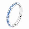 thumbnail image 3 of Sterling Silver Stackable Expressions Blue Enamel Swirl Pattern Ring Size 6, 3 of 5