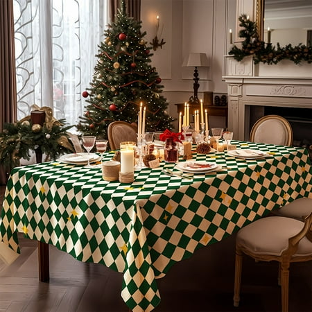 

Samdeem Living Room Tablecloth Table Cover Christmas Decoration Tablecloth Outdoor Picnic Mat (Green Cloth)