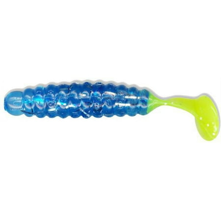 UPC: 0034398200186 | Slider CSGF6 Crappie/Panfish Grub With Vibratail 1 1/2 Blue