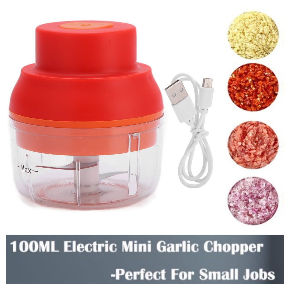 Mini Garlic Chopper Electric Garlic Mincer 100ml Portable Food Processor for Ginger Onion Chili