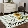 thumbnail image 4 of Kitchen Mats for Floor 3x5 Ft, Sunflowers Farmhouse Non Slip Area Rugs for Kitchen Bedroom Entryway, Sage Green Plaid Pastoral Rustic Washable Carpet Runner Rug Floor Mats for Bedroom Home Decor, 4 of 9