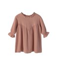 thumbnail image 2 of Odeerbi Kids Girls Long Sleeve Cotton Dress Cute Ruffle Tutu Dress Spring Summer Round Neck Solid Color Dress Kids Girls Clothes, 2 of 9